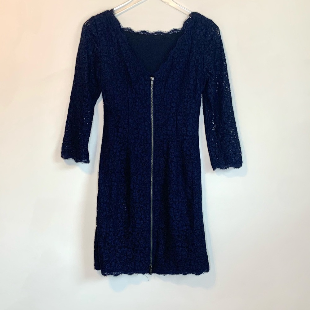 Adrianna Papell Navy Lace Sheath Dress size 6 - Picture 5 of 6